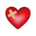 heart with aid band icon Royalty Free Stock Photo