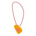 Heart amulet icon isometric vector. Magic design