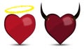Heart angel and devil Royalty Free Stock Photo