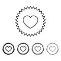heart appeal icon in different thickness style. One of Valentine collection icon can be used for UI, UX