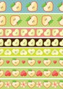 Heart of apples in seamless pattern border