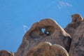 Heart Arch is a natural stone arch in a heart formation in the Alabama Hills National Scenic Area Royalty Free Stock Photo