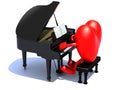 Heart with arms and legs playing a piano Royalty Free Stock Photo