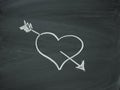 Heart Arrow blackboard chalk Royalty Free Stock Photo