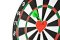 Heart and arrow on dart board Royalty Free Stock Photo