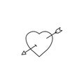 Heart with arrow line icon, Love sign Valentines Royalty Free Stock Photo