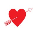 Heart With Arrow Shot Through Icon