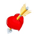 Heart and arrow. Symbol love for saint Valentines day