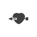 Heart with arrow vector icon