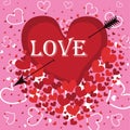 Heart with an arrow and the word love. Vector