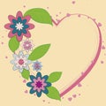 Heart art work with colourfull flowers Royalty Free Stock Photo