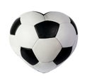 Heart as black white soccer ball Royalty Free Stock Photo