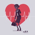 Heart attack female symptoms Royalty Free Stock Photo