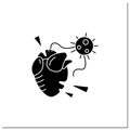 Heart attack glyph icon
