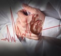 Heart Attack and heart beats cardiogram background Royalty Free Stock Photo