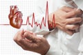 Heart Attack and heart beats cardiogram background Royalty Free Stock Photo