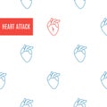 Heart attack icon patterned poster on white Royalty Free Stock Photo