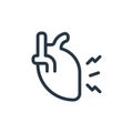 heart attack icon vector from old age concept. Thin line illustration of heart attack editable stroke. heart attack linear sign