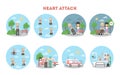 Heart attack infographic. Royalty Free Stock Photo