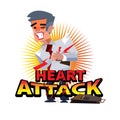 Heart attack people with logotype - vector