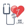 heart attack and stethoscope and heartbeat Royalty Free Stock Photo