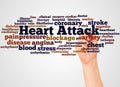 Heart Attack word cloud and hand with marker concept Royalty Free Stock Photo