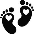 Heart Baby Feet Jpeg with svg vector cut file for cricut and silhouette Royalty Free Stock Photo