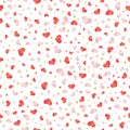 Heart background. Beautiful backdrop with red and pink hearts and a gold circles
