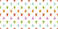 Heart background pattern banner. Vector seamless repeat border of hand drawn textured colourful love hearts.