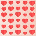 Paper heart mobile hang on the wall vector pattern background