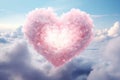 Nature clouds weather white blue background heart sky love day background Royalty Free Stock Photo