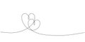Vector one line drawing of heart stroke image. Love sketch symbol