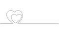 Vector one line drawing of heart stroke image. Love sketch symbol