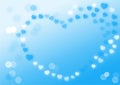 Heart background vector illustration with blue gradient