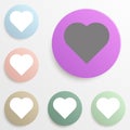 Heart badge color set. Simple glyph, flat vector of web icons for ui and ux, website or mobile application