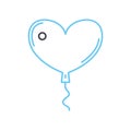 heart ballons line icon, outline symbol, vector illustration, concept sign