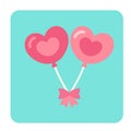 Heart Balloon Flat Icon