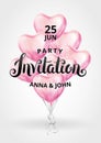 Heart balloon Party Invitation