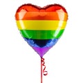 Heart Balloon. Rainbow color helium balloon. Rainbow flag symbol of love gays and lesbians LGBT, LGBTQ.