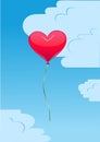 Heart balloon in the sky