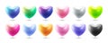 Heart balloons collection realistic 3d vector