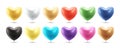 Heart balloons collection realistic 3d vector