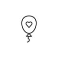 Heart balloons line icon