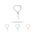 heart baloon icon. Element of a party multi colored icon for mobile concept and web apps. Thin line icon for website design and de