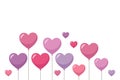 Purple and pink heart balloons for Happy Valentine`s Day Royalty Free Stock Photo