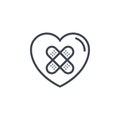 Heart band aid icon line design Royalty Free Stock Photo