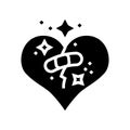 heart bandage patch recovery glyph icon vector illustration