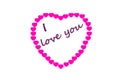 Heart banner with `I love You` phrase