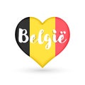 Heart banner, flag of Belgium Royalty Free Stock Photo