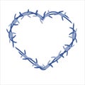 Heart barbed wire fence barrier frame illustration Royalty Free Stock Photo